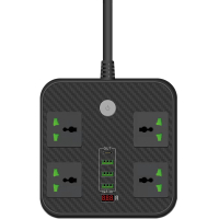 Network power filter Voltronic TV-T90, 4x, 3*USB Black (TV-T90-Black)