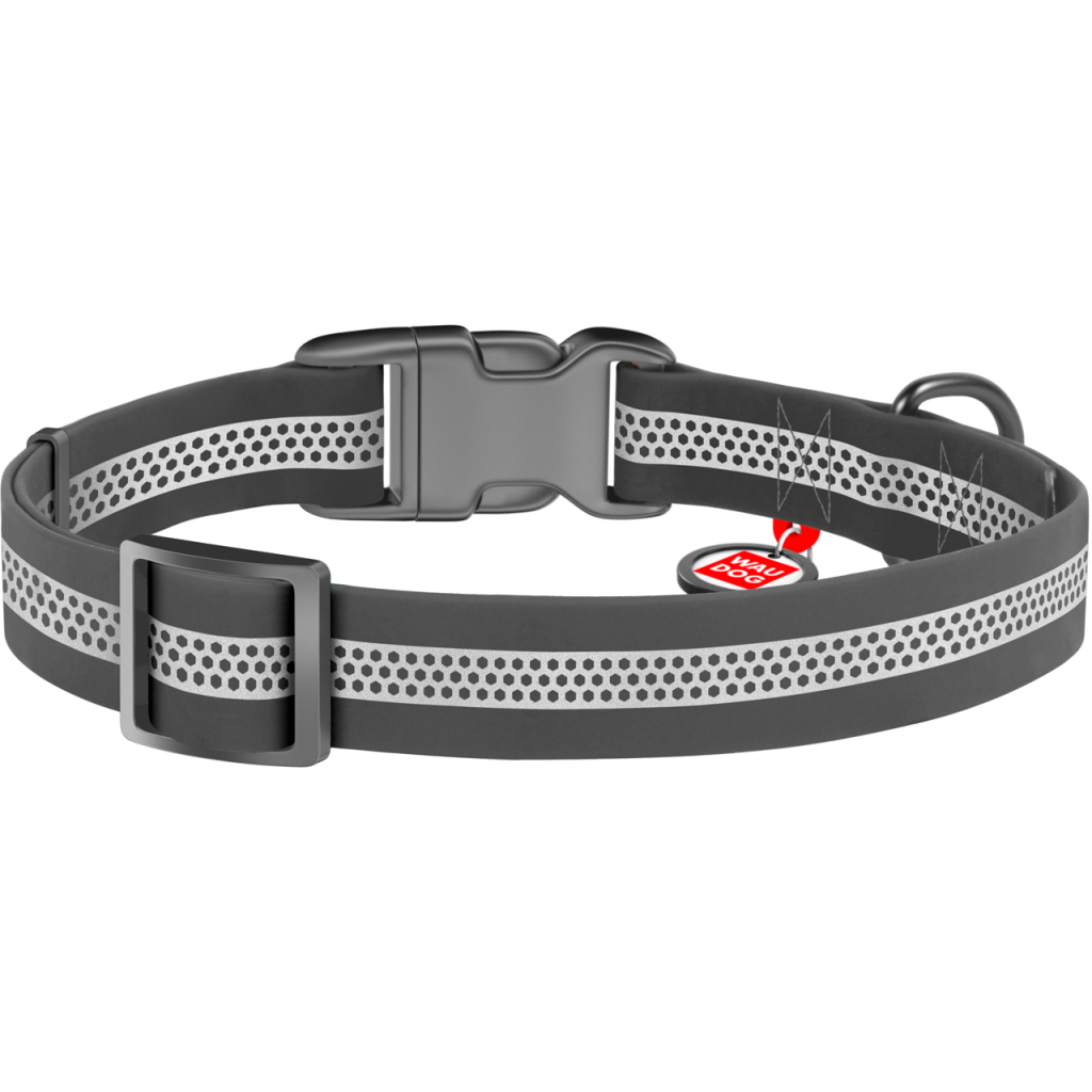 Нашийник для тварин WAUDOG Waterproof пластикова пряжка XL Ш 25 мм Д 38-58 см сірий (261311)