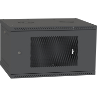 Шафа настінна Ipcom 6U, 600*600, перфоровані дверцята, RAL9005 (СН-6U-060х060-ДП-9005)