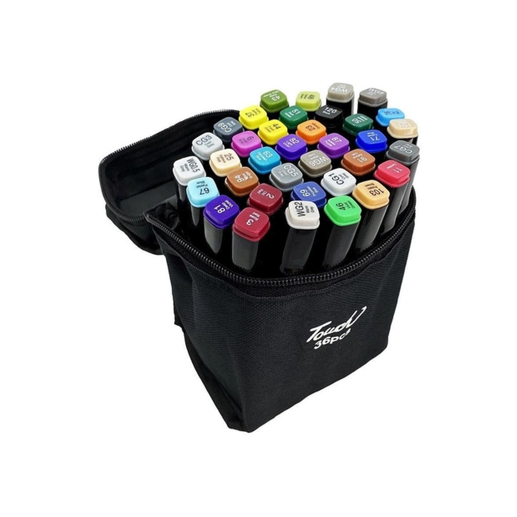 Набір маркерів Touch двосторонніх скетч маркерів 36 шт в чохлі + блокнот А5 (40 арк) в асортименті для хлопчиків (XK-MRK-BOY)