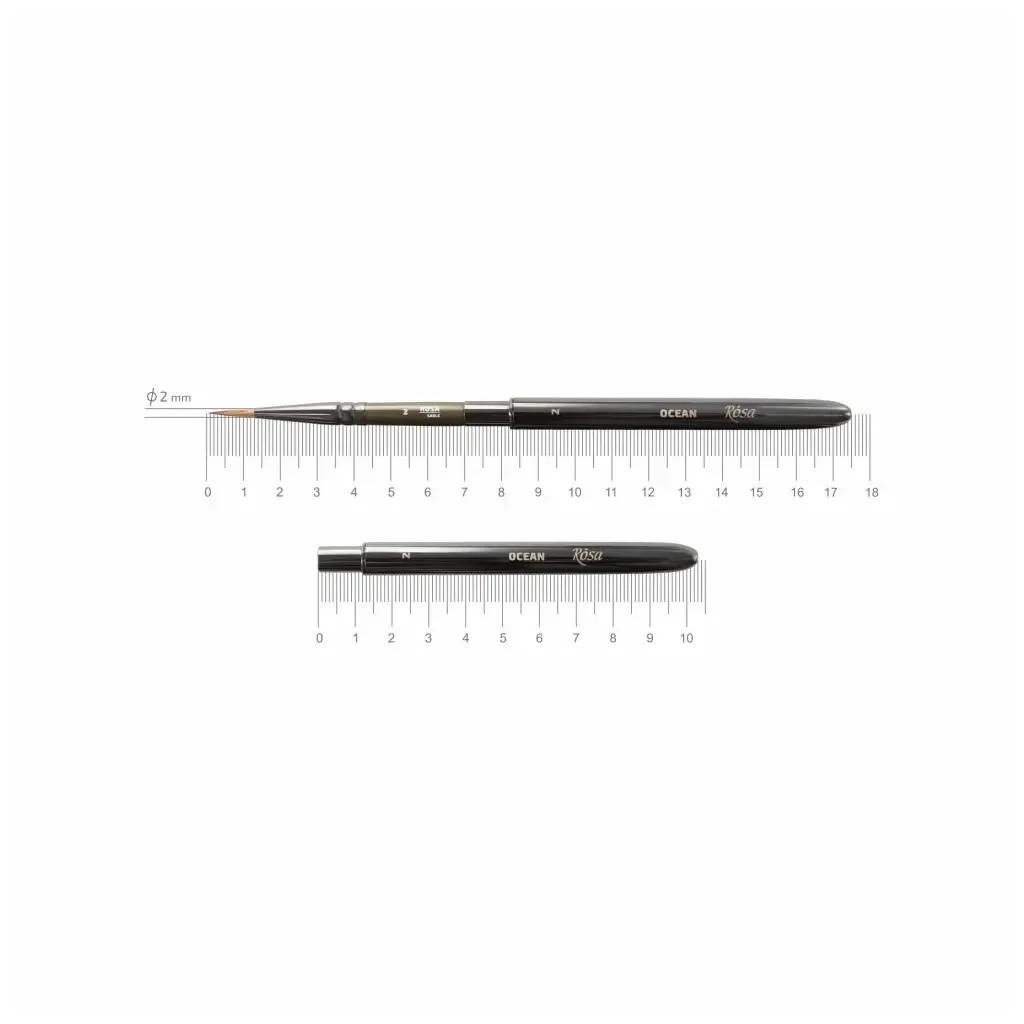 Пензлик для малювання Rosa Соболь круглий, TRAVEL BRUSH, OCEAN 168, № 2 (4823098516897)