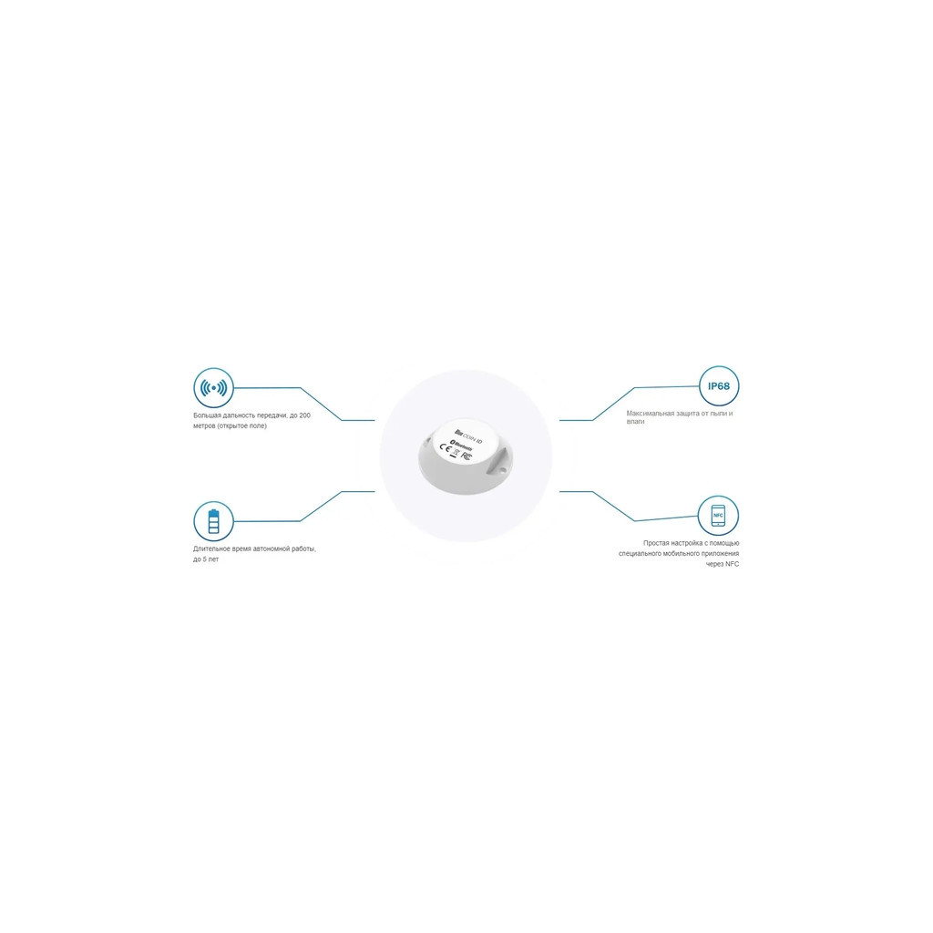 Аксесуар для охоронних систем Teltonika Універсальний датчик Ela Blue COIN ID Beacon (PPEX00000770)