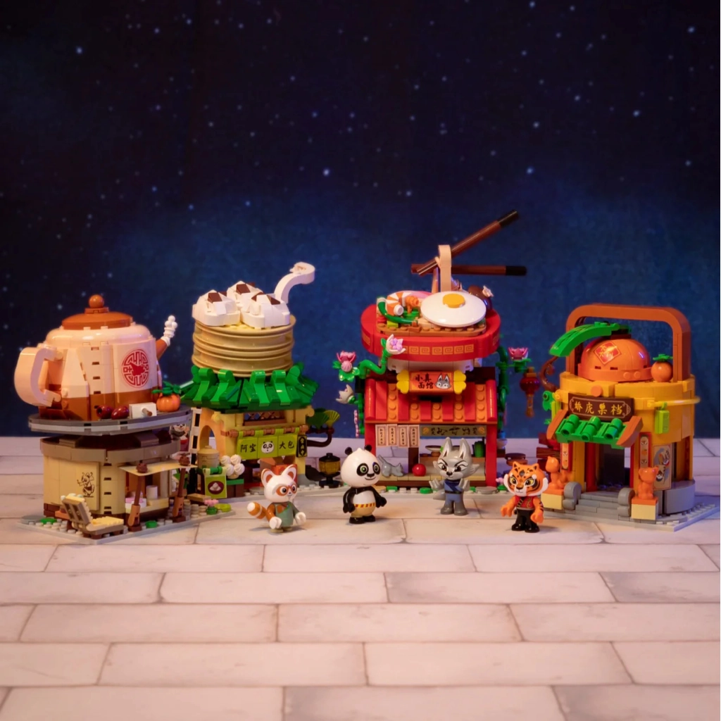 фото Блочный конструктор Pantasy Kung Fu Panda Мини Вид на улицу - Фруктовый ларёк Тигрицы (86508)