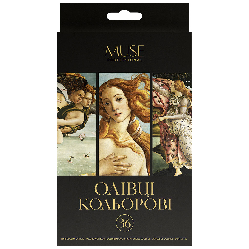 Олівці кольорові Muse Тригранні З точилкою 36 кольорів (105M-36)
