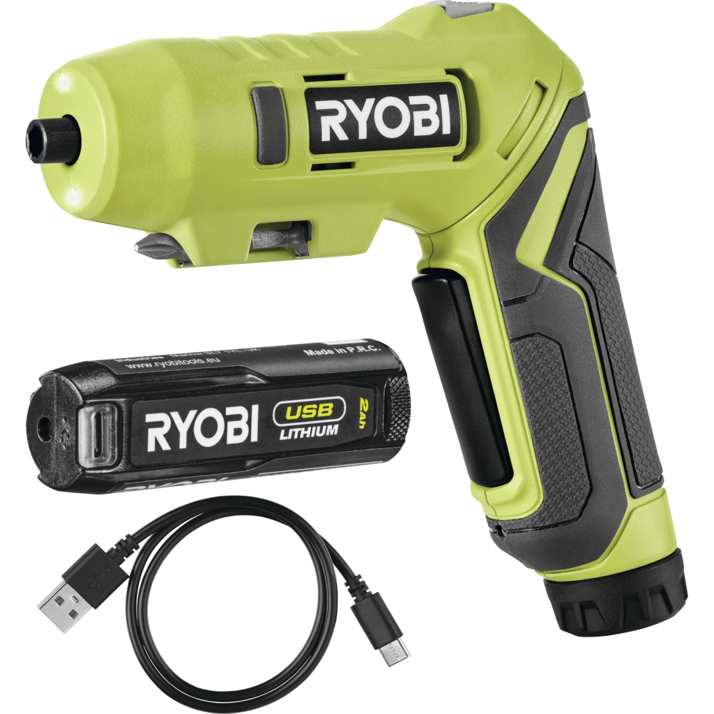 Викрутка акумуляторна Ryobi RSDP4-120G 4В, USB, Lithium, 1х2Ah, 5Нм, 200об/хв, поворотна ручка (5133005958)