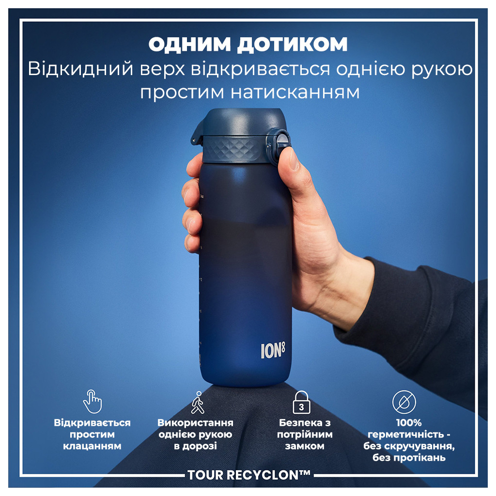 Пляшка для води ION8 OneTouch 750 мл BPA Free, Navy (I8RF750NAV)