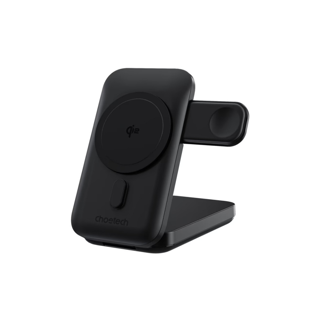 Батарея універсальна Choetech Magnetic Wireless 10000mAh 20W, PD, Qi-2 15W, USB-C, Lightning, Apple Watch charger (B750-CCBK)