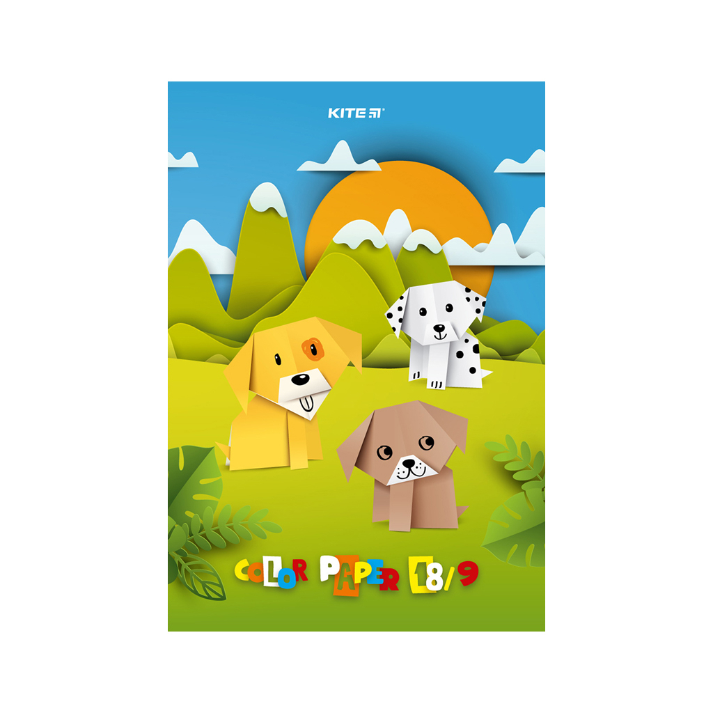 Кольоровий папір Kite А4 односторонній (18 аркушів/ 9 кольорів) в асортименті (K23-1250)