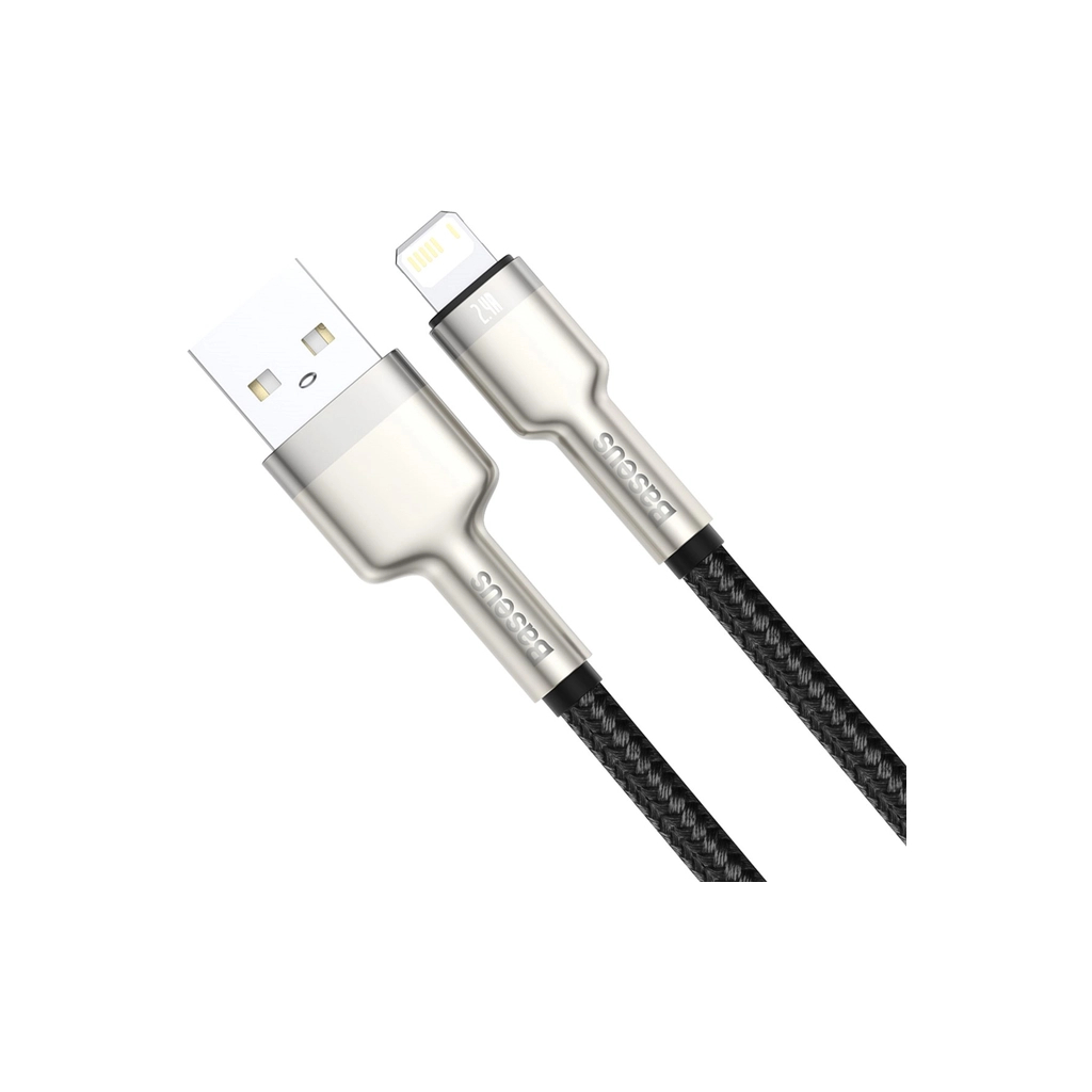 Дата кабель USB 2.0 AM to Lightning 1.0m Cafule Metal 2.4A black Baseus (CALJK-A01) Дата кабель USB 2.0 AM to Lightning 1.0m Cafule Metal 2.4A black Baseus (CALJK-A01)