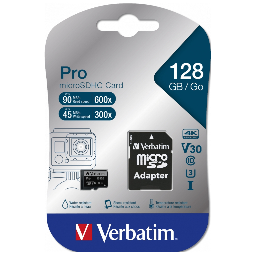 Карта пам'яті Verbatim 128GB microSDXC class 10 UHS-III PRO (47044) Карта пам'яті Verbatim 128GB microSDXC class 10 UHS-III PRO (47044)