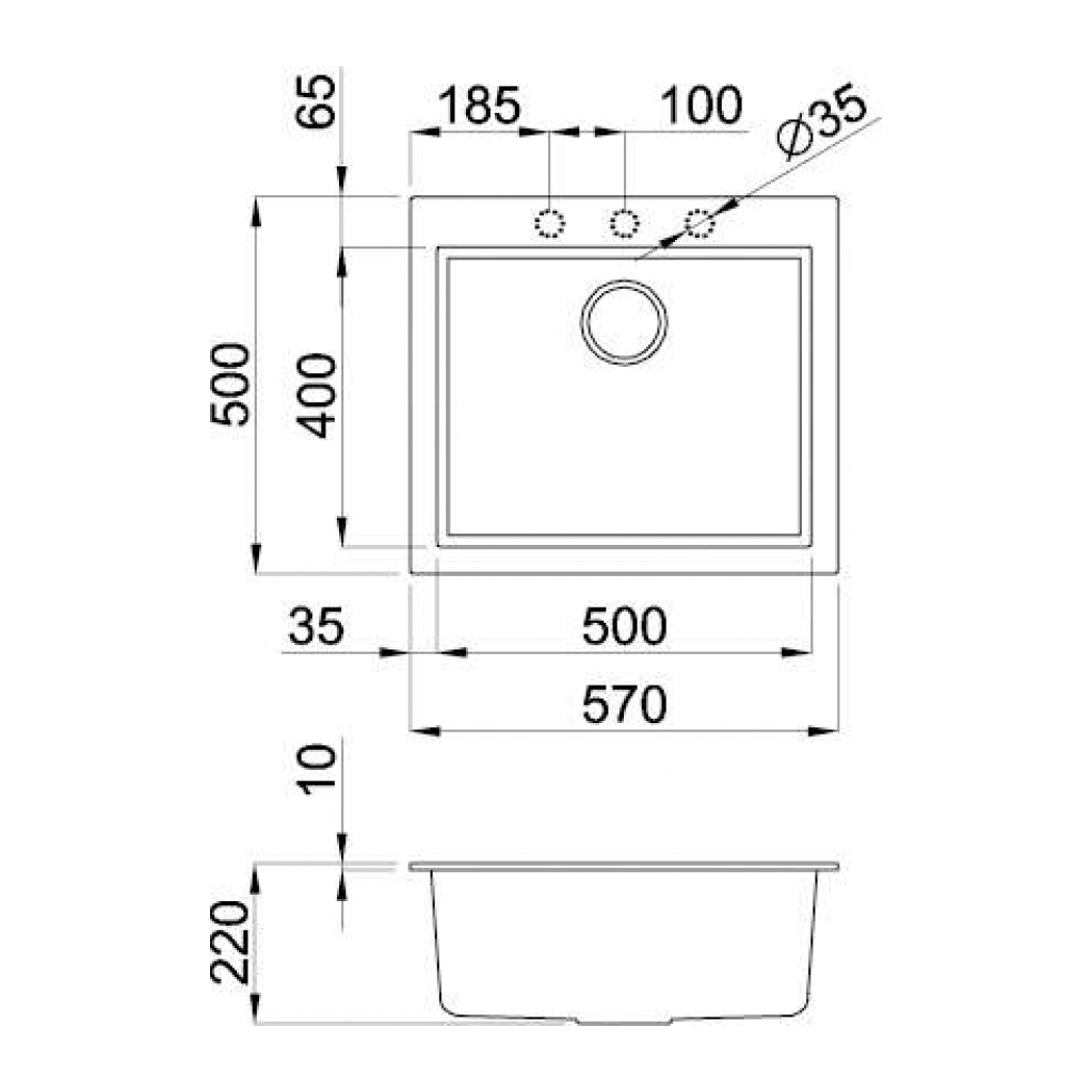 Мийка кухонна Elleci Q 105 on top black k86 Мийка кухонна Elleci Q 105 on top black k86