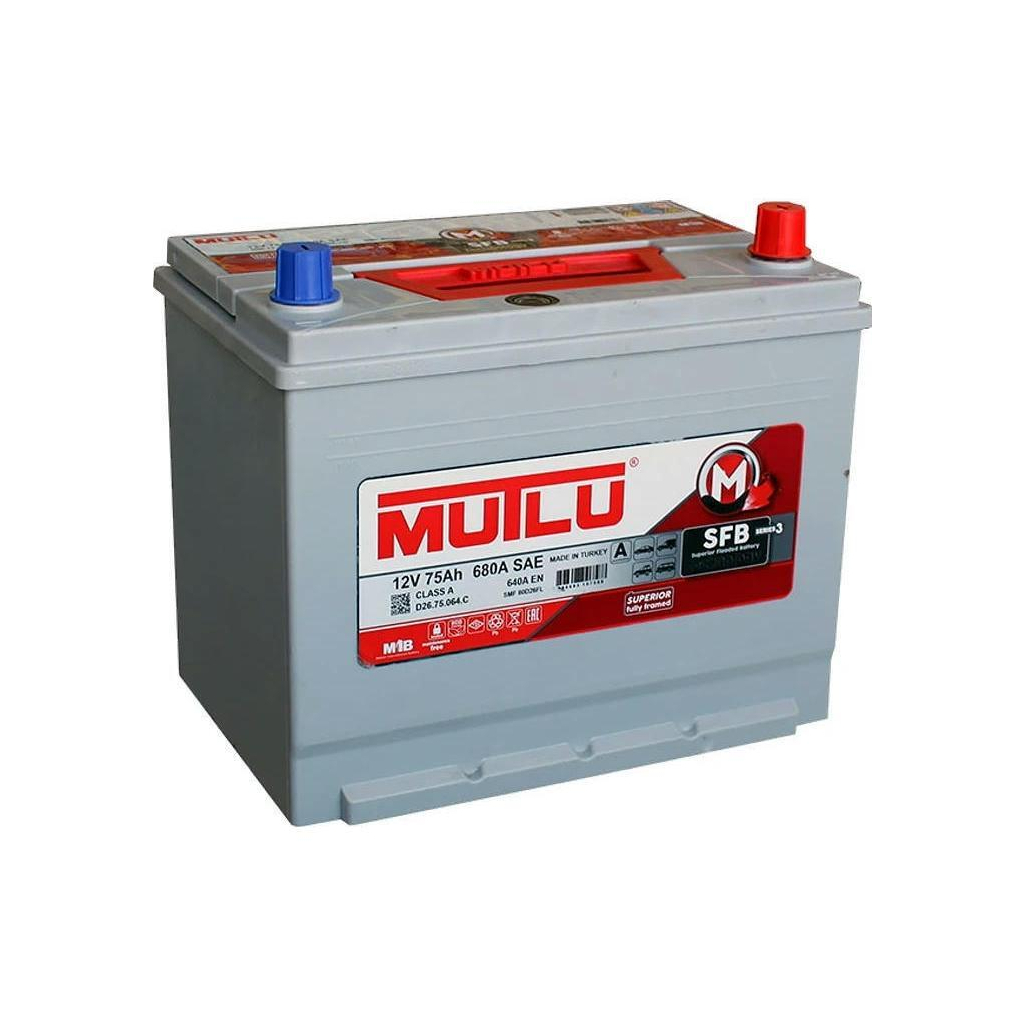 Акумулятор автомобільний MUTLU 6СТ-75 (0) Asia SFB D26.75.064.C Акумулятор автомобільний MUTLU 6СТ-75 (0) Asia SFB D26.75.064.C