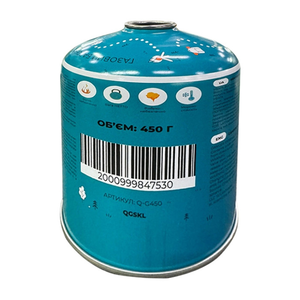 Газовий балон Quest 450 г різьбове з'єднання (набір 12 шт) (Q-G450_12)