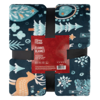 Plaid ARDESTO Christmas Flannel 160x200cm, 100% polyester, deer, green (ART0127PB)