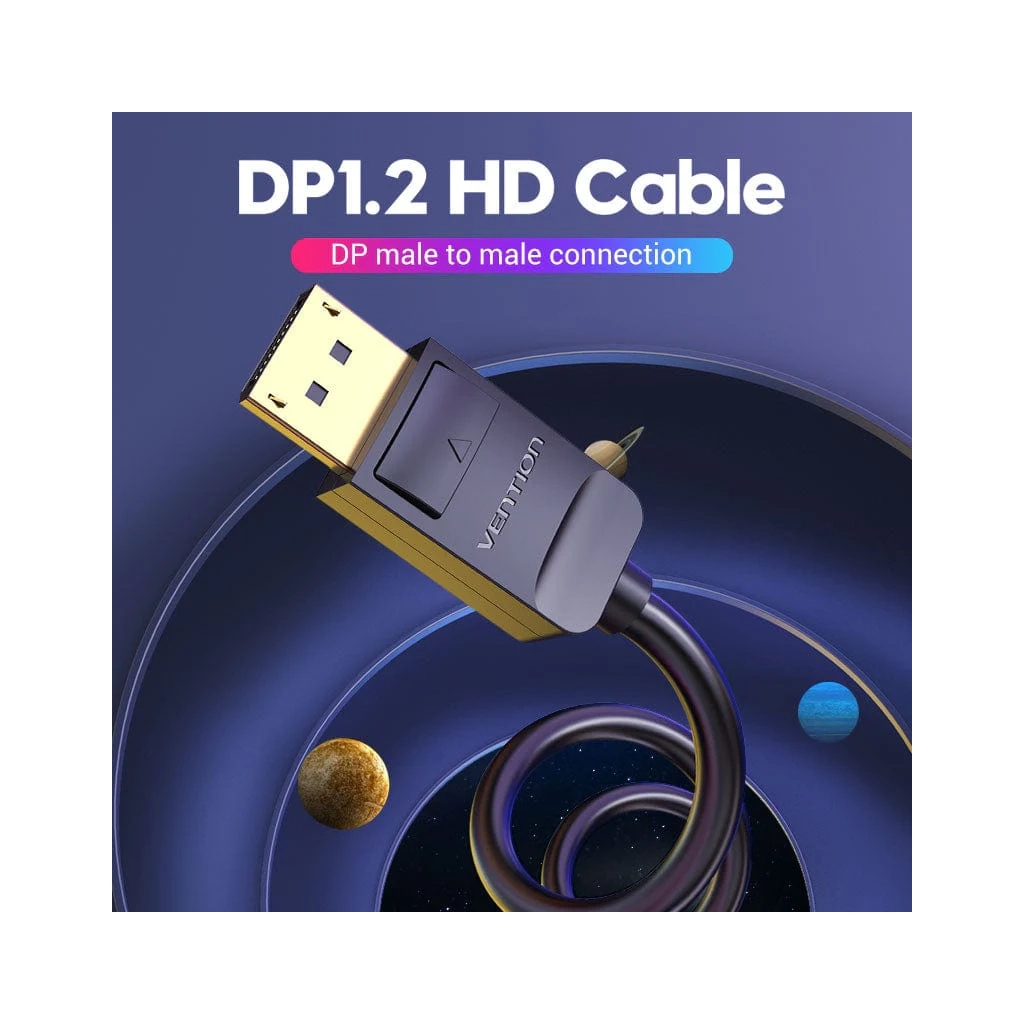 Кабель мультимедійний DisplayPort M to DisplayPort M 1.5m 4K60Hz black Vention (HACBG) Кабель мультимедійний DisplayPort M to DisplayPort M 1.5m 4K60Hz black Vention (HACBG)
