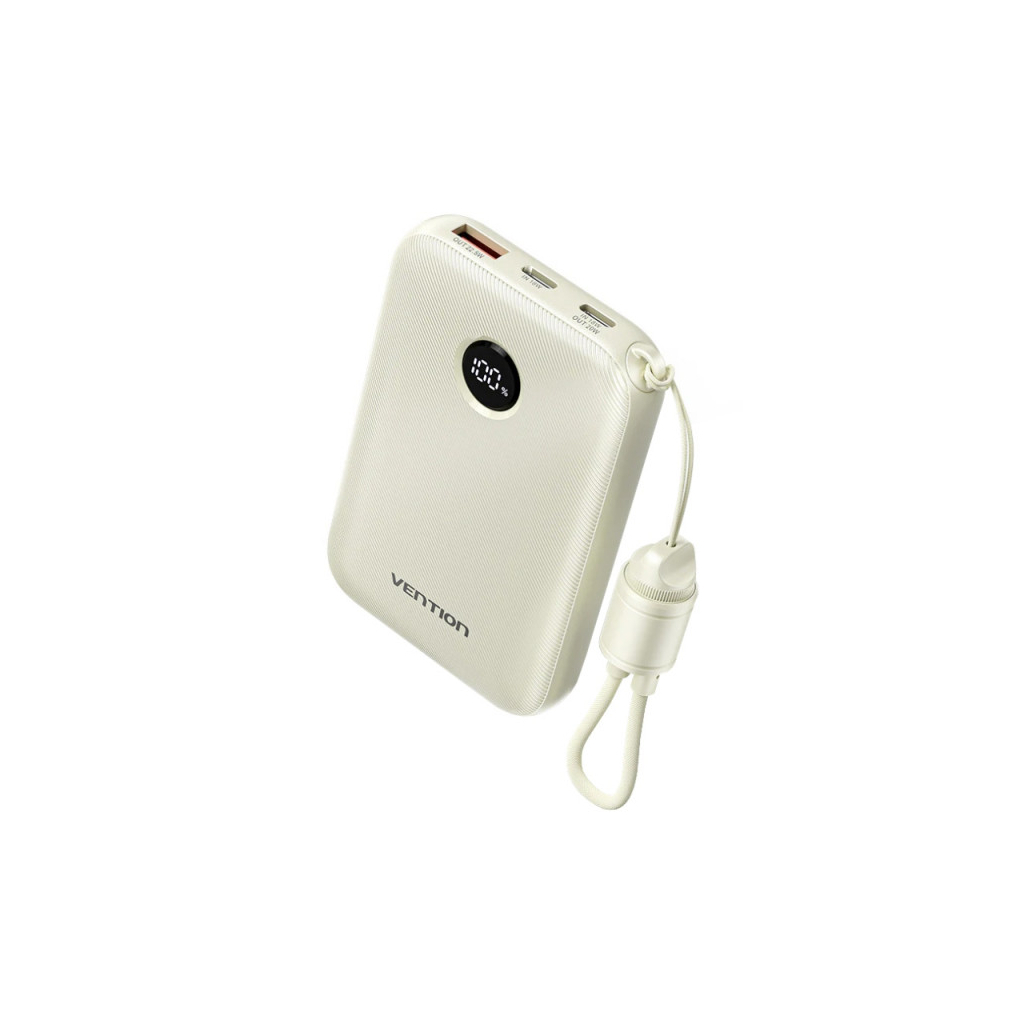 Батарея універсальна Vention 10000mAh 22,5W Fast Charging, USB-A, 2xUSB-C Beige (FKAN0-C)