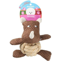 Dog toy MISOKO&CO Hippo with rope 17.5 cm (HANYT133742)