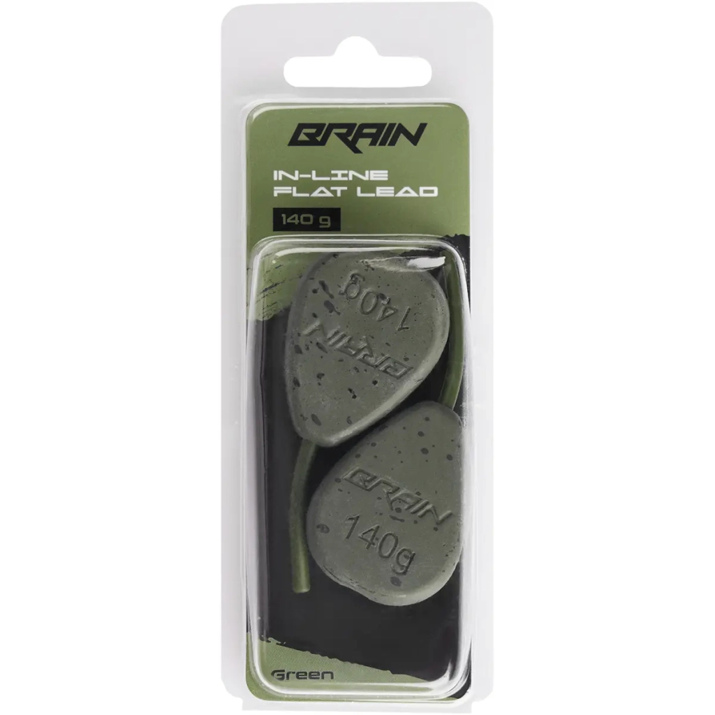 Грузило Brain In-Line Flat Lead 140g 2шт/уп Green (1858.32.10) Грузило Brain In-Line Flat Lead 140g 2шт/уп Green (1858.32.10)