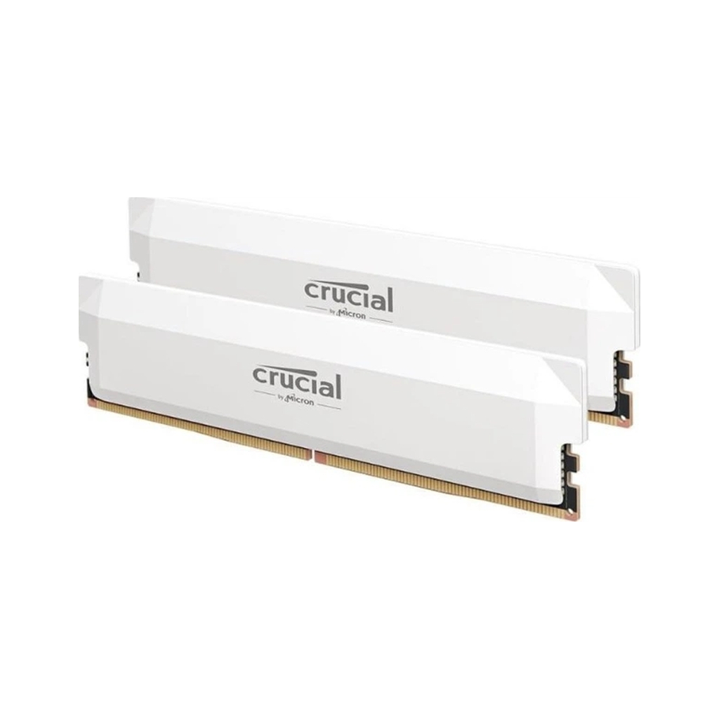 Модуль пам'яті для комп'ютера DDR5 64GB (2x32GB) 6000 MHz Crucial Pro Wite Micron (CP2K32G60C40U5W)