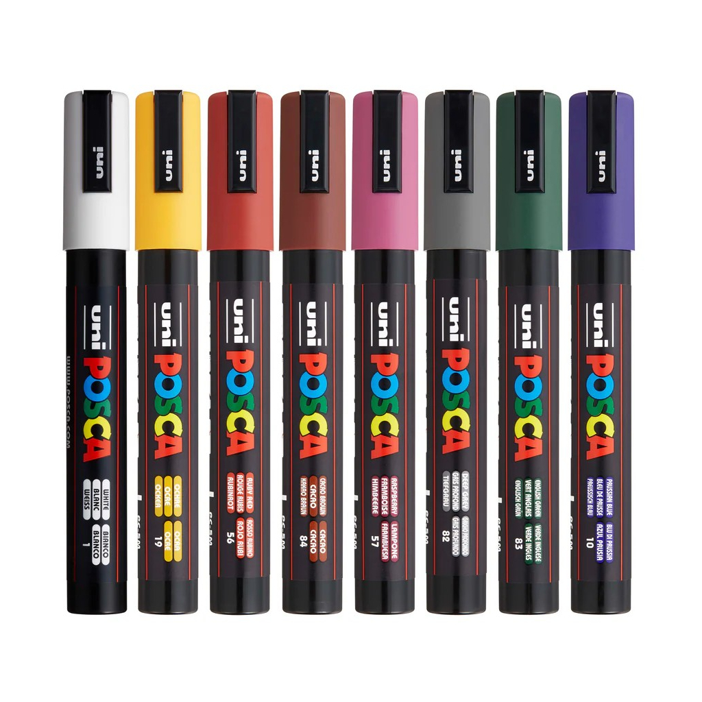 Набір маркерів UNI набір POSCA Dark Color, 1,8-2,5 мм, 8 шт (PC-5M DARK COLOR 8C)