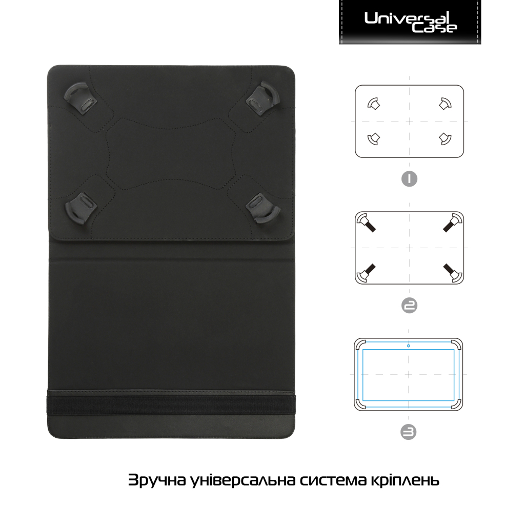 Чохол до планшета Armorstandart Silicone Hooks 12 Universal Tablet Black (ARM91206)