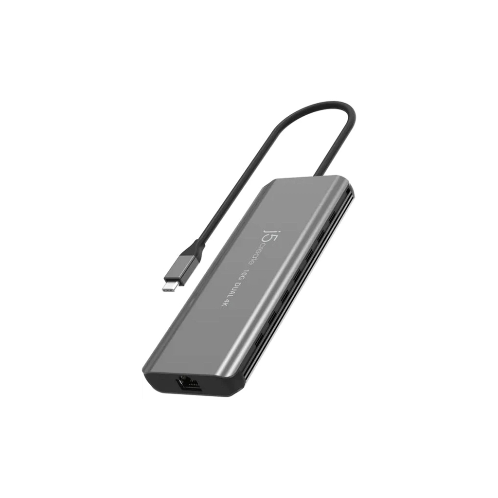 Концентратор J5create USB-C 7-in-1 2xHDMI + 2xUSB 3.2 + 1xRJ45 1000Mbps + PD100W + 3.5mm black (JCD398-N) Концентратор J5create USB-C 7-in-1 2xHDMI + 2xUSB 3.2 + 1xRJ45 1000Mbps + PD100W + 3.5mm black (JCD398-N)