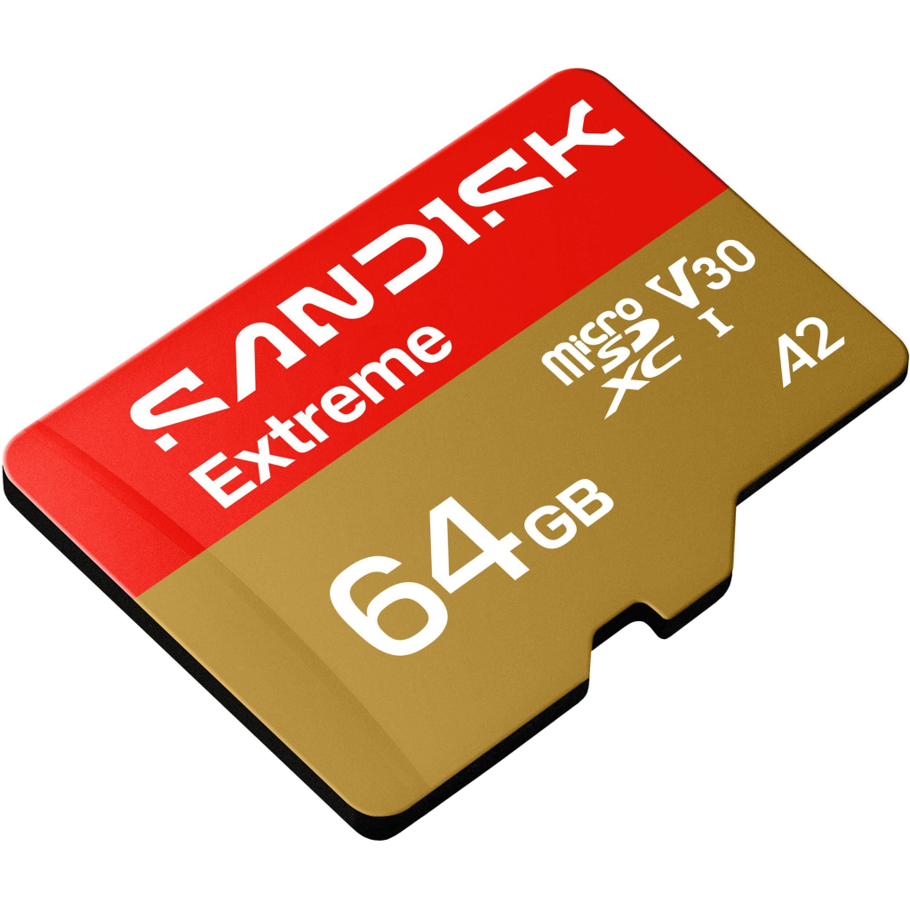 Карта пам'яті SanDisk 64GB microSDXC C10 UHS-I U3 A2 V30 R170/W80MB/s Extreme GO (SDSQXGN-064G-GN6MN)