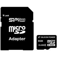 Карта пам'яті Silicon Power 8Gb microSDHC class 4 (SP008GBSTH004V10-SP)
