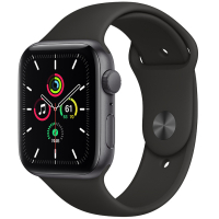 Смарт-годинник Apple Watch SE GPS, 44mm Space Gray Aluminium Case with Black Spor (MYDT2UL/A)