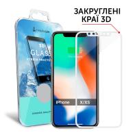 Скло захисне MakeFuture 3D Apple iPhone X/XS White (MG3D-AIX/XSW)