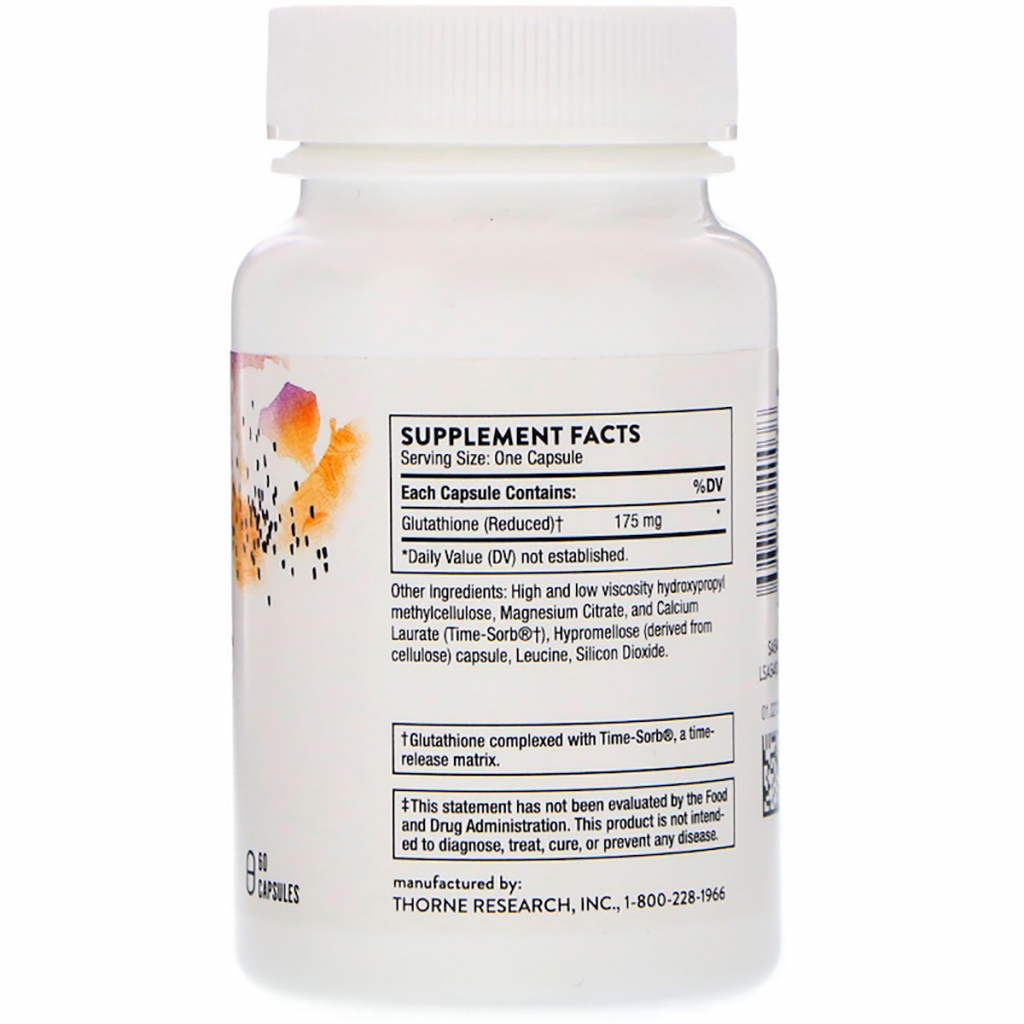 Антиоксидант Thorne Research Глутатіон, Glutathione-SR, 60 капсул (THR-54003)