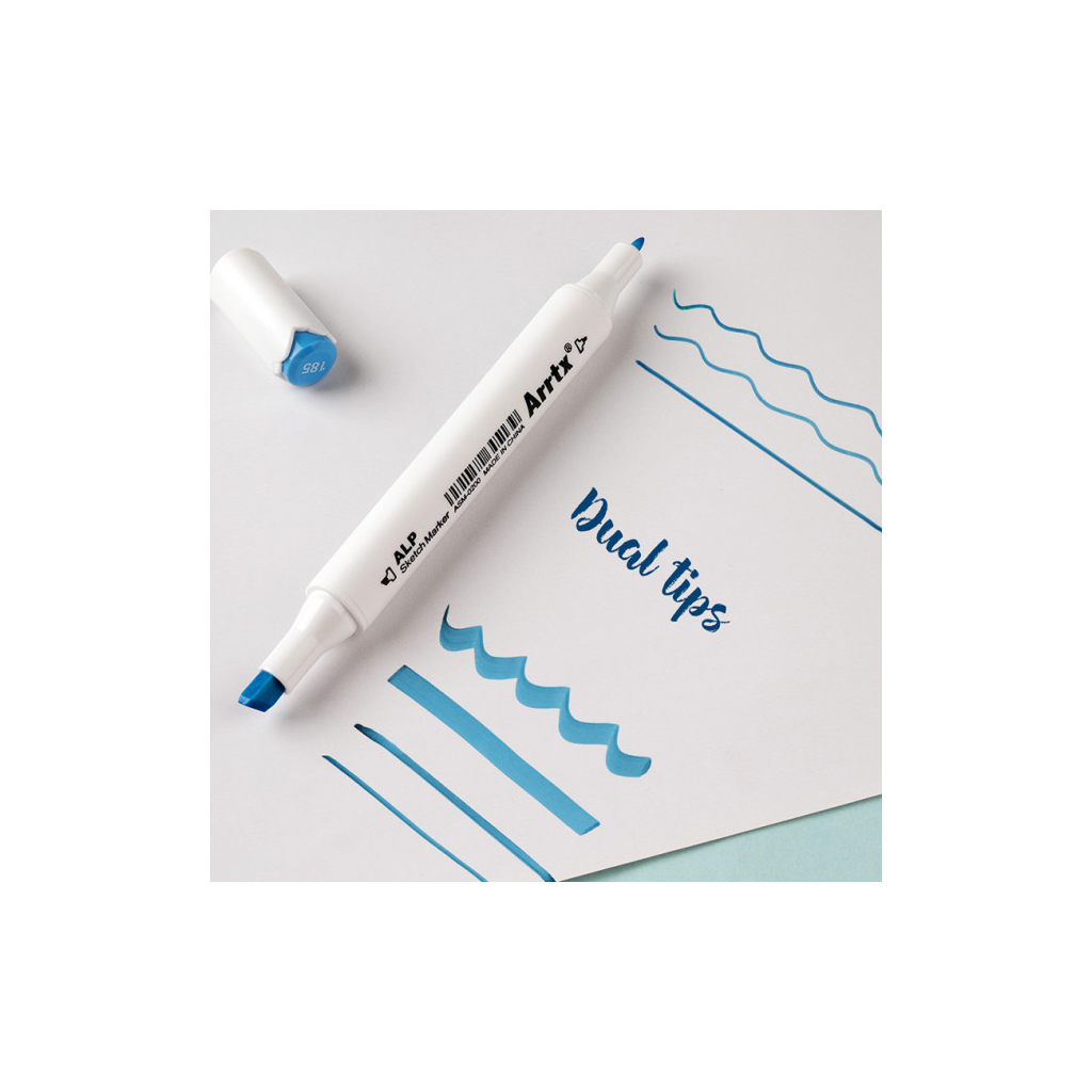 Художній маркер Arrtx Спиртові Alp ASM-02BU 24 кольори Сині відтінки (LC302215) Художній маркер Arrtx Спиртові Alp ASM-02BU 24 кольори Сині відтінки (LC302215)