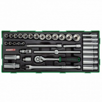 Set of tools Toptul heads with a ratchet 3/8" 35 pcs. (in lodging, type B) (GTB3503)