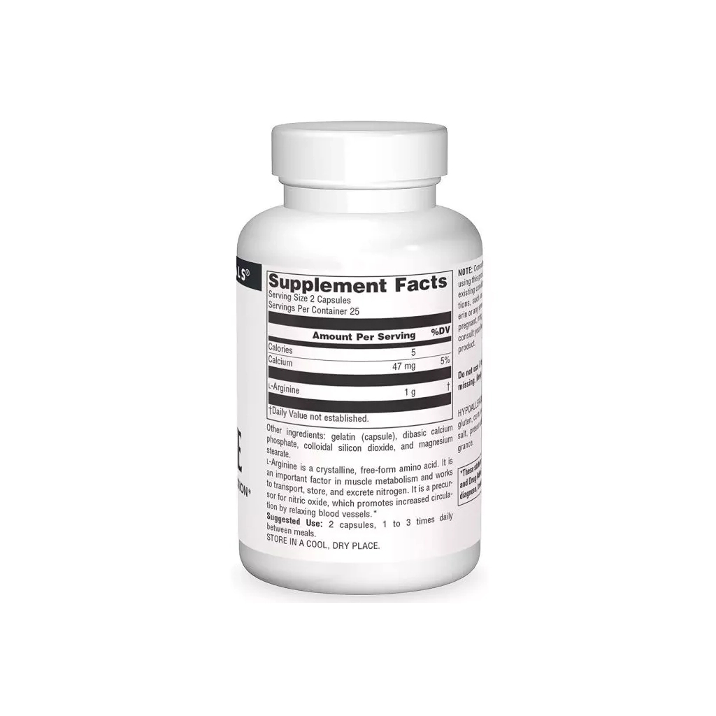 Амінокислота Source Naturals L-Аргінін 500мг, L-Arginine, 50 капсул (SN1686) Амінокислота Source Naturals L-Аргінін 500мг, L-Arginine, 50 капсул (SN1686)