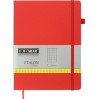 Notebook Buromax Etalon 190x250 mm 96 sheets in a cell artificial leather cover Red (BM.292160-05)