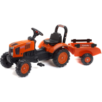 Веломобіль Falk Kubota трактор з причепом Жовтогарячий (2065AB)