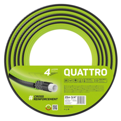 Шланг для поливу Cellfast QUATTRO, 3/4', 25м, 4 шари, до 20 Бар, -10…+50°C (10-075)