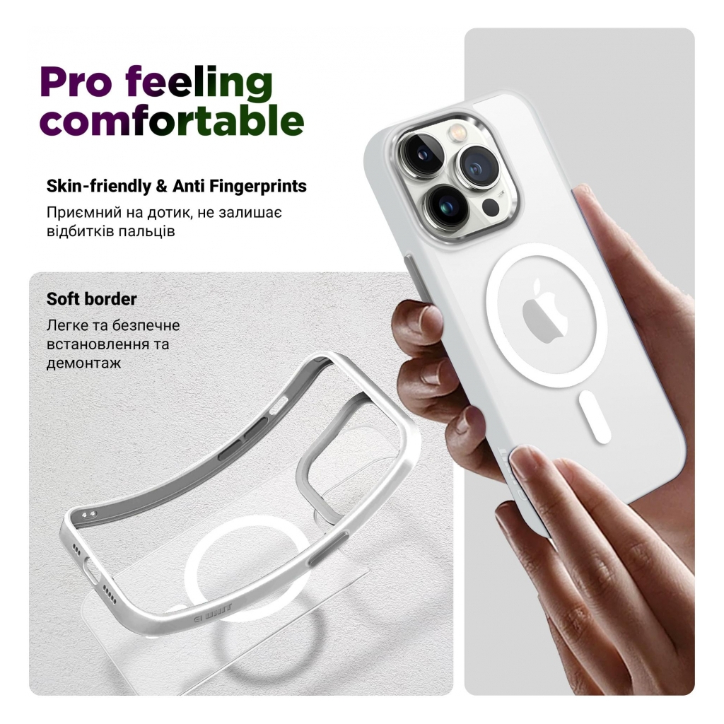 Чохол до мобільного телефона Armorstandart Unit MagSafe Apple iPhone 14 Pro Max Matte Clear Silver (ARM70438) Чохол до мобільного телефона Armorstandart Unit MagSafe Apple iPhone 14 Pro Max Matte Clear Silver (ARM70438)