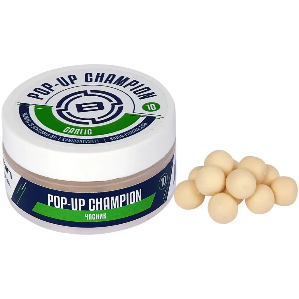 Бойл Brain Champion Pop-Up Garlic (часник) 10mm 34g (1858.22.15) Бойл Brain Champion Pop-Up Garlic (часник) 10mm 34g (1858.22.15)