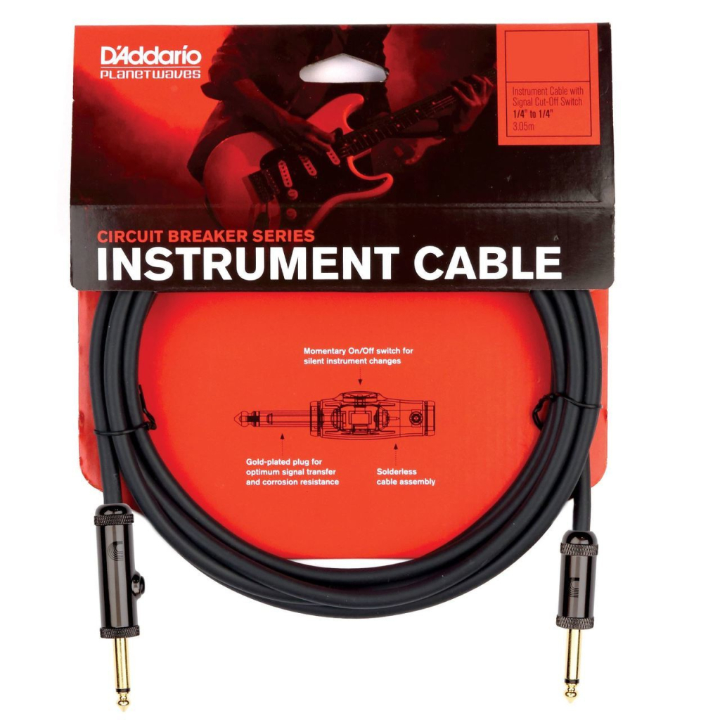 Інструментальний кабель D'Addario Curcuit Breaker Momentary Mute 3m (PW-AG-10)