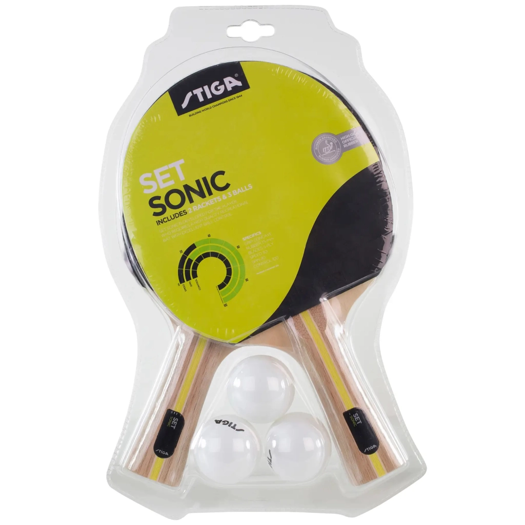 Комплект для настільного тенісу Stiga Sonic Hobby 2 Bats 3 Balls (1220-2816-01) (931158)