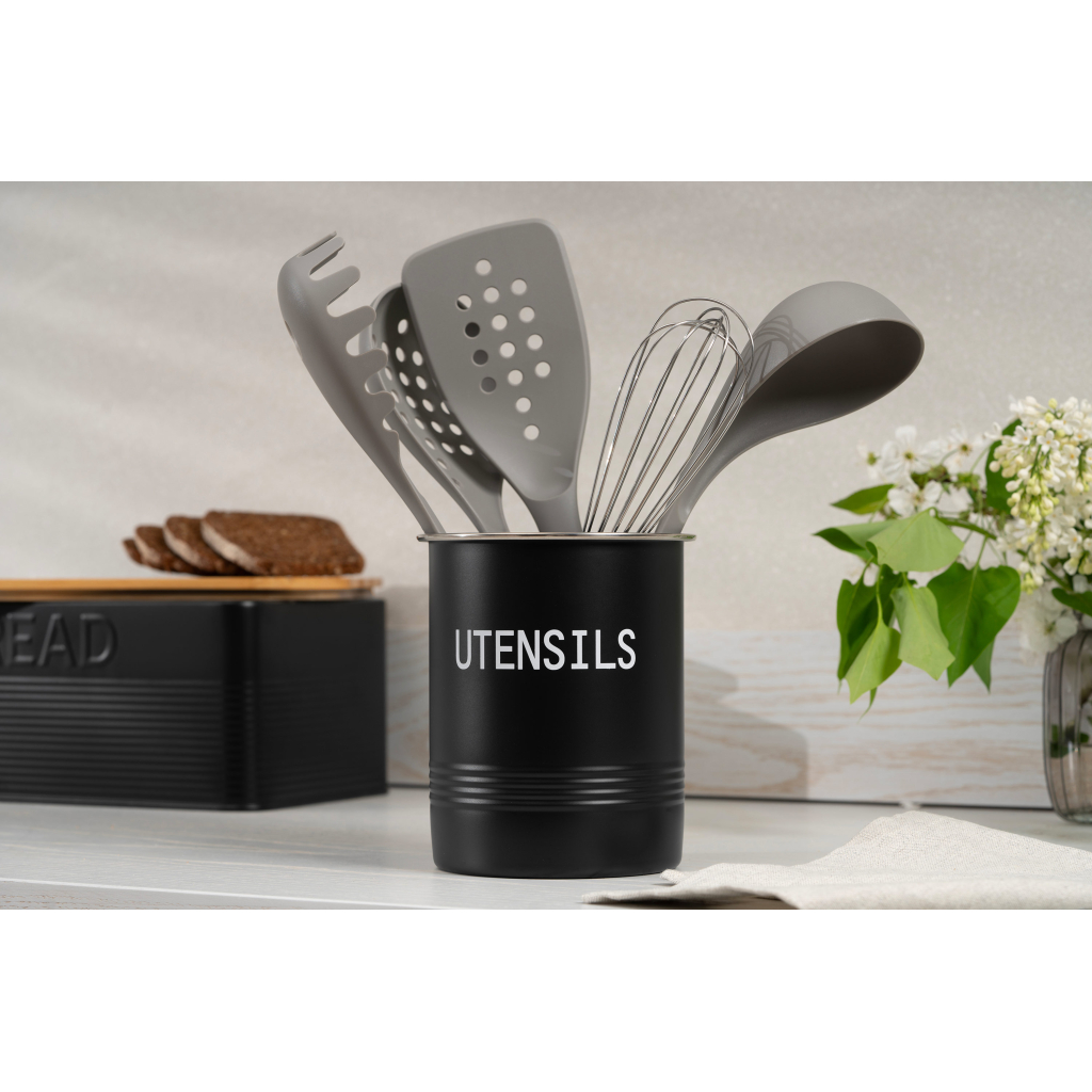 Підставка для кухонного приладдя Ardesto Midori 12х15.5см, метал, чорний (AR0915B)