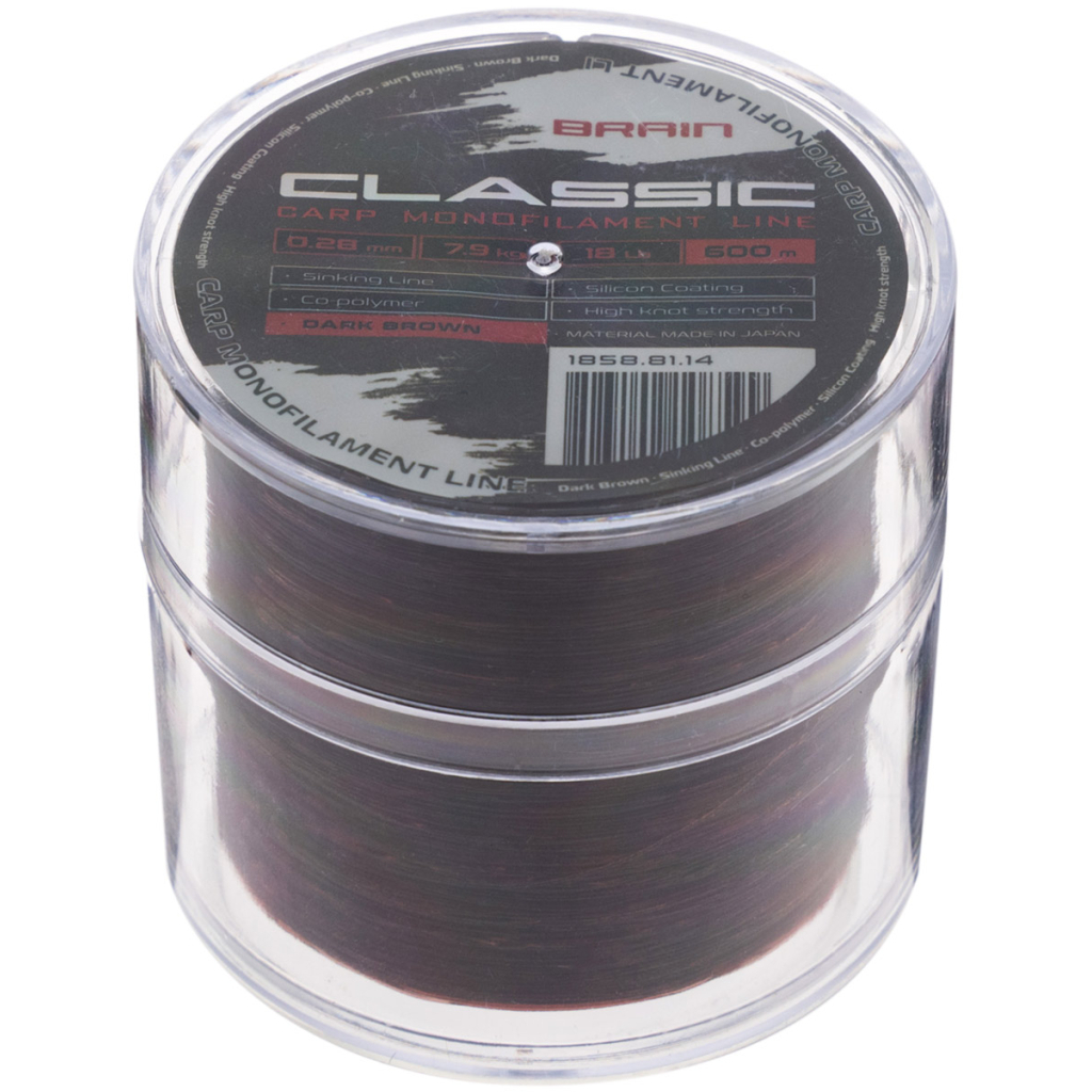 Волосінь Brain Classic Carp Line (dark brown) 600m 0.28mm 18lb 7.9kg (1858.81.14) Волосінь Brain Classic Carp Line (dark brown) 600m 0.28mm 18lb 7.9kg (1858.81.14)