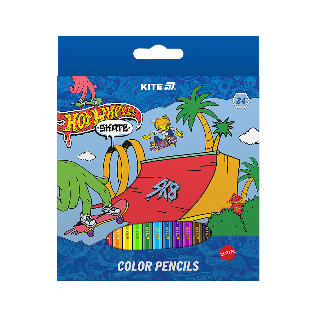 Олівці кольорові Kite Hot Wheels 24 кольори (HW25-055-2) Олівці кольорові Kite Hot Wheels 24 кольори (HW25-055-2)