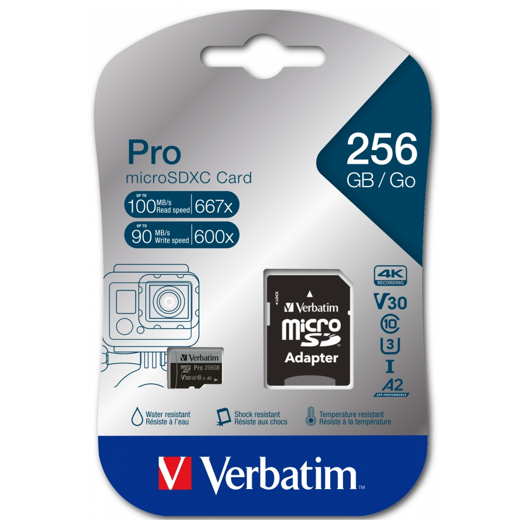 Карта пам'яті Verbatim 256GB microSDXC class 10 UHS-III PRO (47045) Карта пам'яті Verbatim 256GB microSDXC class 10 UHS-III PRO (47045)