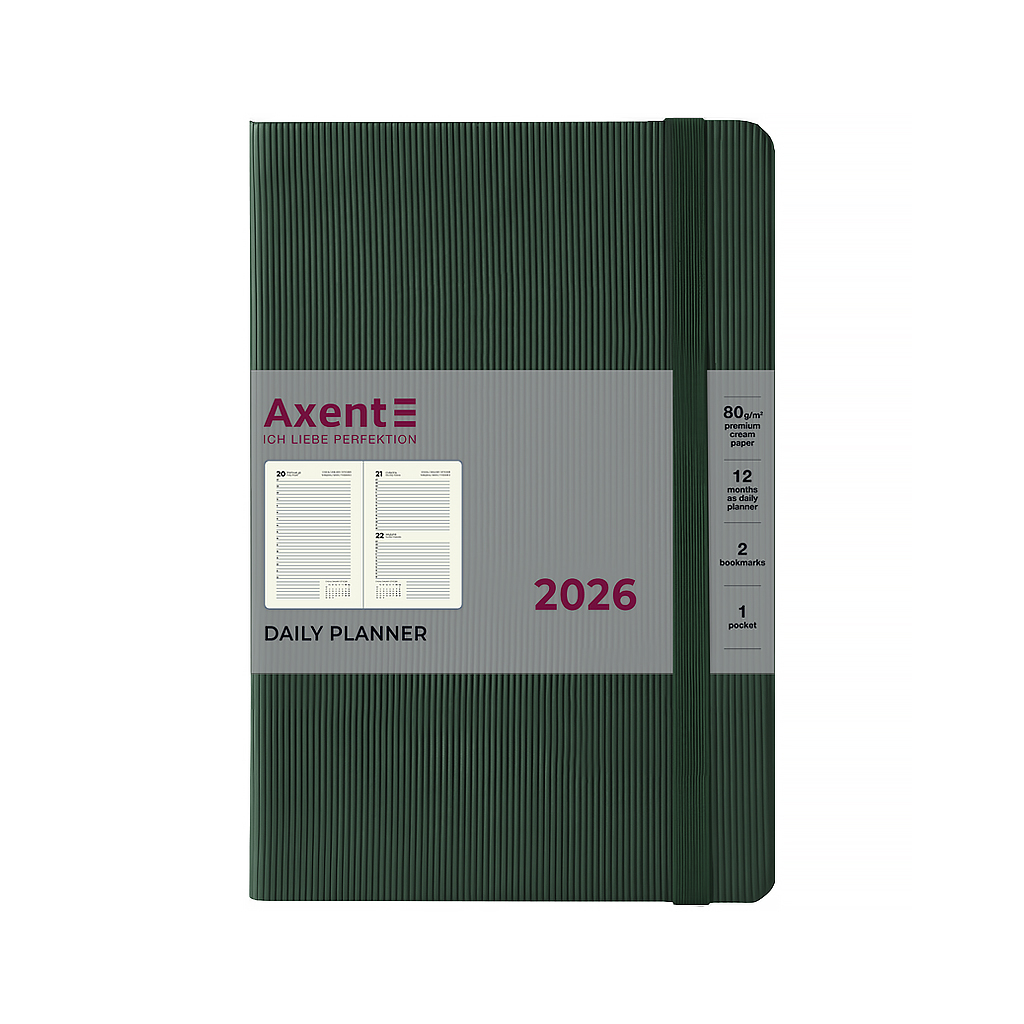 Тижневик Axent датований 2026 Partner Lines, 145х210, темно-зелений (8815-26-23-A) Тижневик Axent датований 2026 Partner Lines, 145х210, темно-зелений (8815-26-23-A)