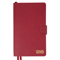 Weekly Leo planner dated 2026 "Alpha", soft, burgundy, 352 pages (252630)