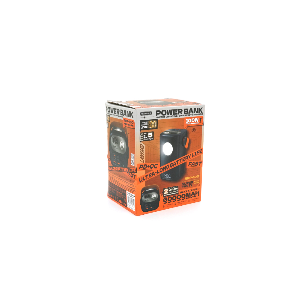 Повербанк Remax 60000mAh, PD/100W, QC/22.5W, Blue (RPP-100) Повербанк Remax 60000mAh, PD/100W, QC/22.5W, Blue (RPP-100)