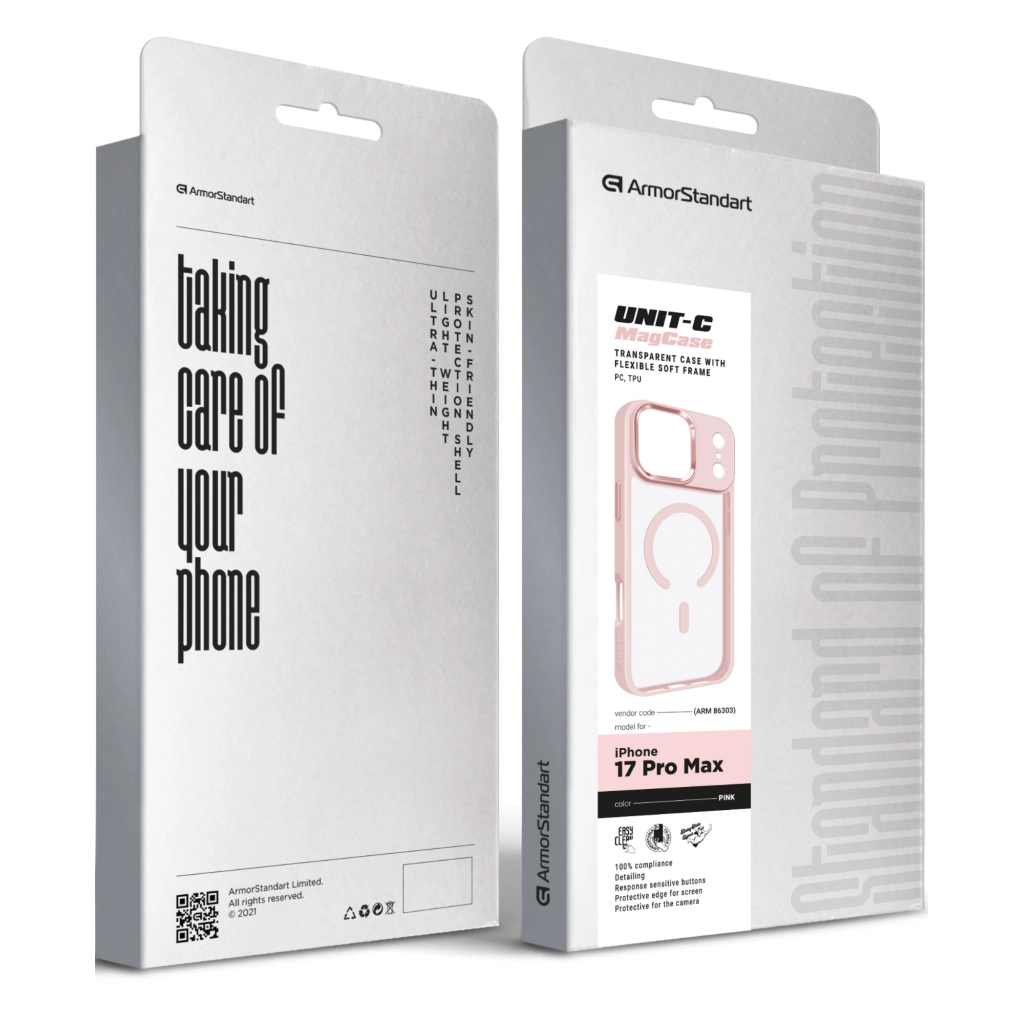 Чохол до мобільного телефона Armorstandart Unit-C MagCase Apple iPhone 17 Pro Max Pale Pink (ARM86303) Чохол до мобільного телефона Armorstandart Unit-C MagCase Apple iPhone 17 Pro Max Pale Pink (ARM86303)