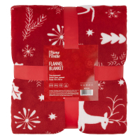 Plaid ARDESTO Christmas Flannel 160x200cm, 100% polyester, deer, red (ART0126PB)